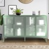 Minimalist Sideboard Buffet Cabinet,Cold-Rolled Steel Kitchen Pantry Storage Cabinet with 4 Tempered Glass Doors,Adjustable Inner Shelf - 4 of 4