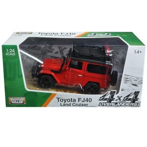 Toyota FJ40 Land Cruiser Red "4x4 Overlanders" Series 1/24 Diecast Model Car by Motormax - 1 of 1