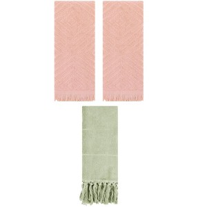 REGALWOVEN 3 Packs Cotton Soft and Absorbent Bathroom Turkish Hand Towels with tassel - 1 of 4