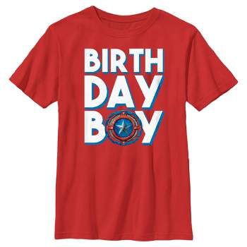 Boy's Marvel Birthday Boy Cap Shield T-Shirt