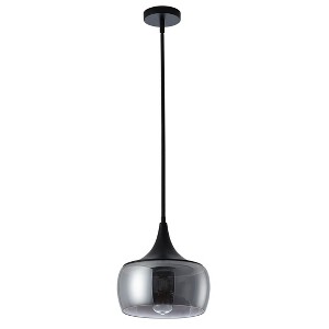 Dewdrop Modern Smoke Grey Pendant Light with Clear Glass Shade Industrial-Style Kitchen Island Ceiling-Mounted Pendant Light - 1 of 4