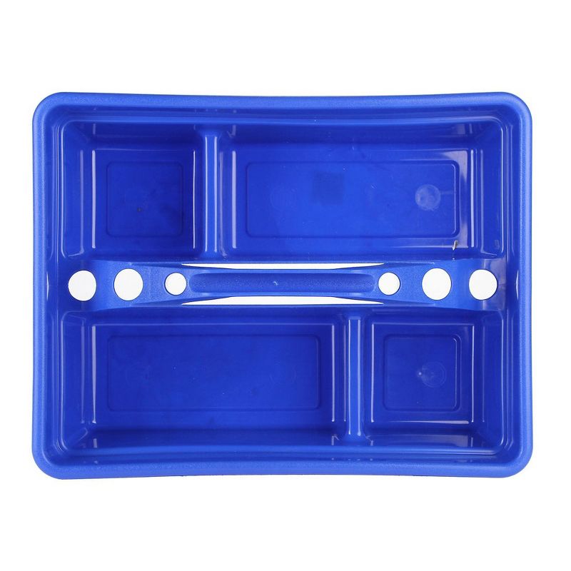 Little Giant Stable Supplies Plastic Organization DuraTote Box with Handle and Various Compartments for Cleaning Accessories, Blue, 3 of 5