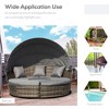 4-Piece Round Convertible Daybed with Cushions, Outdoor PE Rattan Patio Wicker Sofa Set, Sunbed with Adjustable Sun Canopy, Sectional Sofa, 2 Chairs - 4 of 4