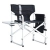 YUHAO 2PCS Outdoor Storage Pockets Lightweight Oversized Directors Chair，Padded Folding Outdoor Chair for Camping Picnics Fishing，Black+Grey - 4 of 4