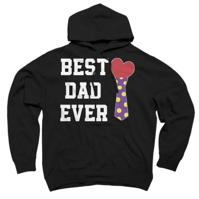 Adult Design By Humans Best Dad Ever Heart Tie By sukhendu12 Pullover Hoodie