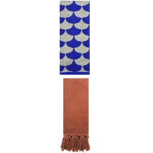REGALWOVEN 2 Packs Cotton Geometric and Solid Absorbent Soft Hand Towel for Bathroom Kitchen - 1 of 4