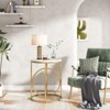 FONTOI 20'' Round End Table, Modern Accent Side Table with O-Shaped Base for Living Room, Bedroom, Gold&White, 19.69"*25.59"*19.69" - 2 of 4