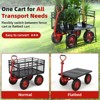 880lbs/1400lbs Steel Garden Dump Cart, Heavy Duty Yard Dump Utility Wagon,Utility Metal Wagon , 10-Inch Wheels Perfect for Garden, Farm, Yard - 3 of 4