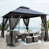 10x10 Outdoor Patio Gazebo Canopy Tent With Ventilated Double Roof And Mosquito net, Suitable for Lawn, Garden, Backyard - 3 of 4