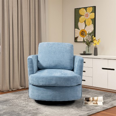 Karen 30 Seat Wide Chenille Upholstered Round Swivel Backrest