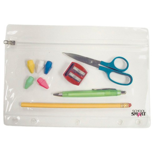 School Smart Zipper Binder Pouches , 7 X 10 Inches, Clear And White, Pack  Of 24 : Target