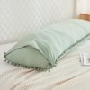 Pom-Pom Fringe Pillowcases & Body Pillow Cover – Soft Decorative Bedding Shams with Deep Pocket, Queen/King/Body Options - 4 of 4