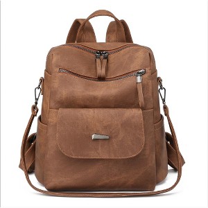 Wikineon Elegant Ladies' Purse in Rich Caramel Color: Stylish Accessory with Sleek Design, Perfect for Daily Outings or Evening Events - 1 of 4