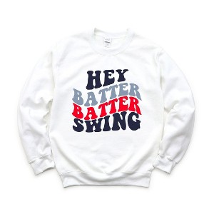 Simply Sage Market Women's Graphic Sweatshirt Batter Batter Swing Stacked - 1 of 3