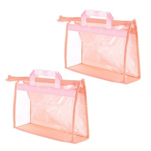 Unique Bargains PVC Dustproof Waterproof Handbag Dust Bags for Closet 2 Pcs - 1 of 4