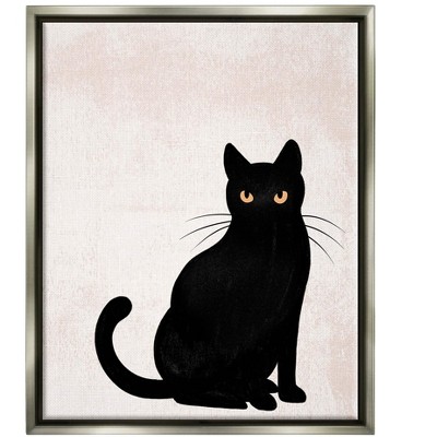 Stupell Industries Halloween Black Cat SilhouetteFloater Canvas Wall Art