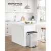 SONGMICS Kitchen Trash Can, 10.5-Gallon (40L) Garbage Can with Lid and Wide Foot Pedal, Soft Close and Stays Open - 2 of 4