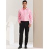 Lars Amadeus Men's Casual Striped Long Sleeves Button Down Shirts - 3 of 4