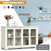 Munora Sideboard Buffet Cupboard Storage Cabinet with Sliding Door, 42" x 13" x 24.5", Cream White/Black/Gray/Brown - 2 of 4