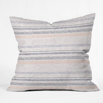 20"x20" Holli Zollinger French Linen Striped Navy Throw Pillow Blue - Deny Designs