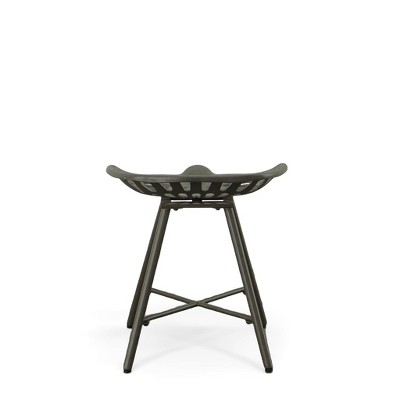 Vintage Industrial Gray Cast Iron Tractor Seat Bench