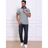 INSPIRE CHIC Men's Golf Short Sleeve Western Retro Stretch Color-Block Business Polo Shirt - 2 of 4