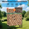 GustoWave Firewood Rack 4/8 ft Outdoor & Indoor Log Holder Heavy Duty Wood Organizer Iron Mesh Storage for Fireplace, Patio, Durable Wood Stacker - 2 of 4