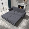 93" King Size Sofa Bed Couch Pull Out Couch 3 In 1 Convertible Sleeper Sofa Bed Velvet Chesterfield Sofa With Nailhead Trim & Rolled Arm-Cuddlewood - 3 of 4
