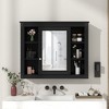 Rbied 35 in. W x 28.70 in. H Rectangular Wood Medicine Cabinet with Mirror, Bathroom Storage Cabinet Wall Cabinet with Open Shelves - 3 of 4