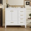TIRAMISUBEST 36" Bathroom Vanity with Ceramic Sink, Modern Bathroom Vanity Cabinet with Soft-Closing Door, 4 Drawers of Different Sizes - 2 of 4