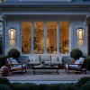 C Cattleya Matte Black Integrated LED Outdoor Hardwired Wall Lantern Sconces with Ripple Tempered Glass - 4 of 4