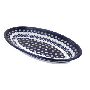 Blue Rose Polish Pottery 1103 Zaklady Small Oval Platter - 1 of 1