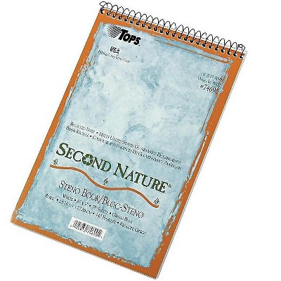 TOPS Second Nature Steno Pad 6" x 9" Gregg Ruled White 811110