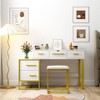 Okak Vanity Table and Chair Set, Makeup Vanity Set with Mirror and 4 Drawers for Bedroom - 2 of 4