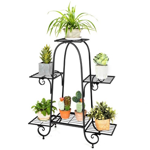 Tangkula 6 Tier Vertical Metal Corner Plant Stand Flower Pots Display Rack  Storage Shelf Decorative Planter For Garden : Target