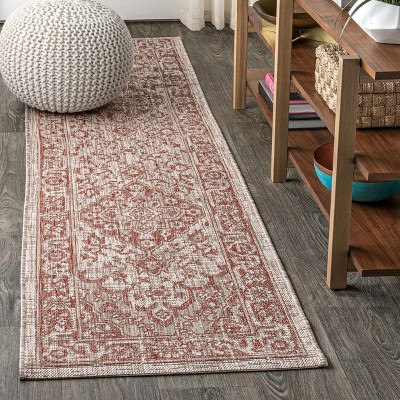 Rozetta Boho Medallion Textured Weave Indoor/Outdoor Area Rug  - JONATHAN Y