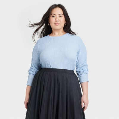 Women's Long Sleeve Crinkle T-Shirt - A New Day™