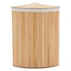 Bamboo Laundry Hamper with Dual Compartments, Foldable Storage Basket with Lid, Machine Washable Liner for Bedroom - 4 of 4