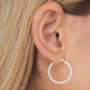 14k White Gold 2mm Diamond Cut Tube Hoop Earrings - 2 of 3