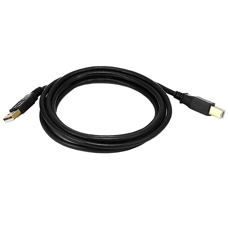 Monoprice USB 2.0 Cable - 6 Feet - Black | USB Type-A Male to USB Type-B Male, 28/24AWG with Ferrite Core, Gold Plated, 4 of 7