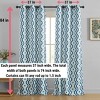 HLC.ME Tanner Ogee Ikatt Damask Patterned Window Grommet Curtains Bedroom - Light Reducing Darkening Window Panels, Set of 2 - 4 of 4
