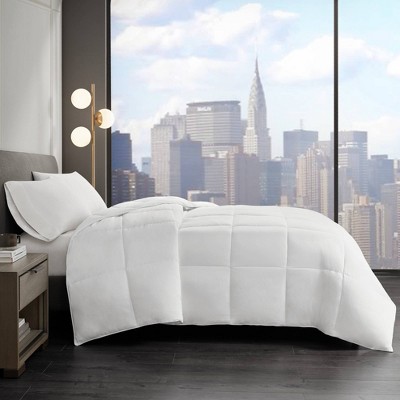 Twin White Cotton Sateen Down Alternative Bedspread