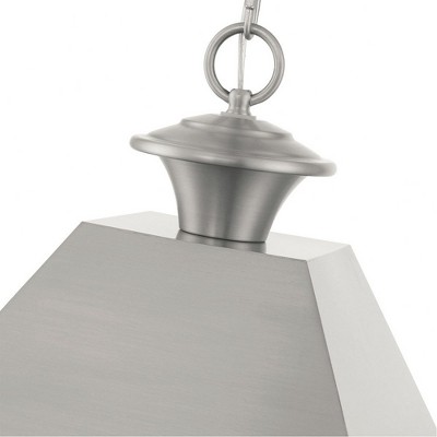 Elegant Brushed Nickel 3-Light Outdoor Pendant with Clear Glass