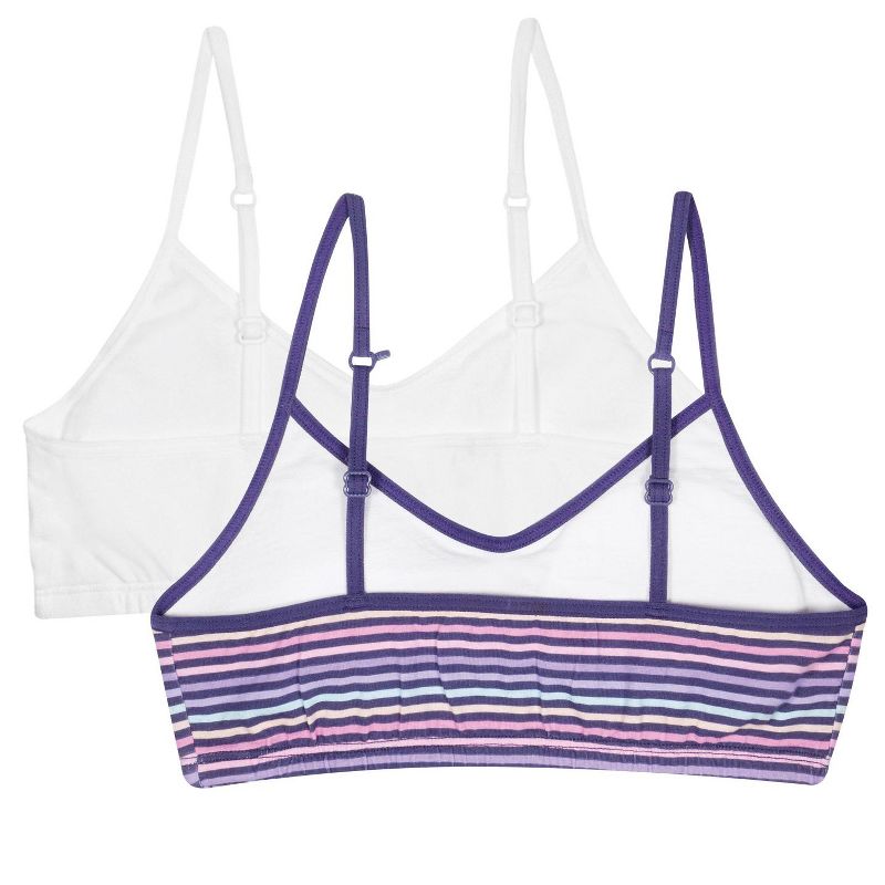 Fruit of the Loom Girls' Bralette with Removable Pads 2-Pack, 2 of 5