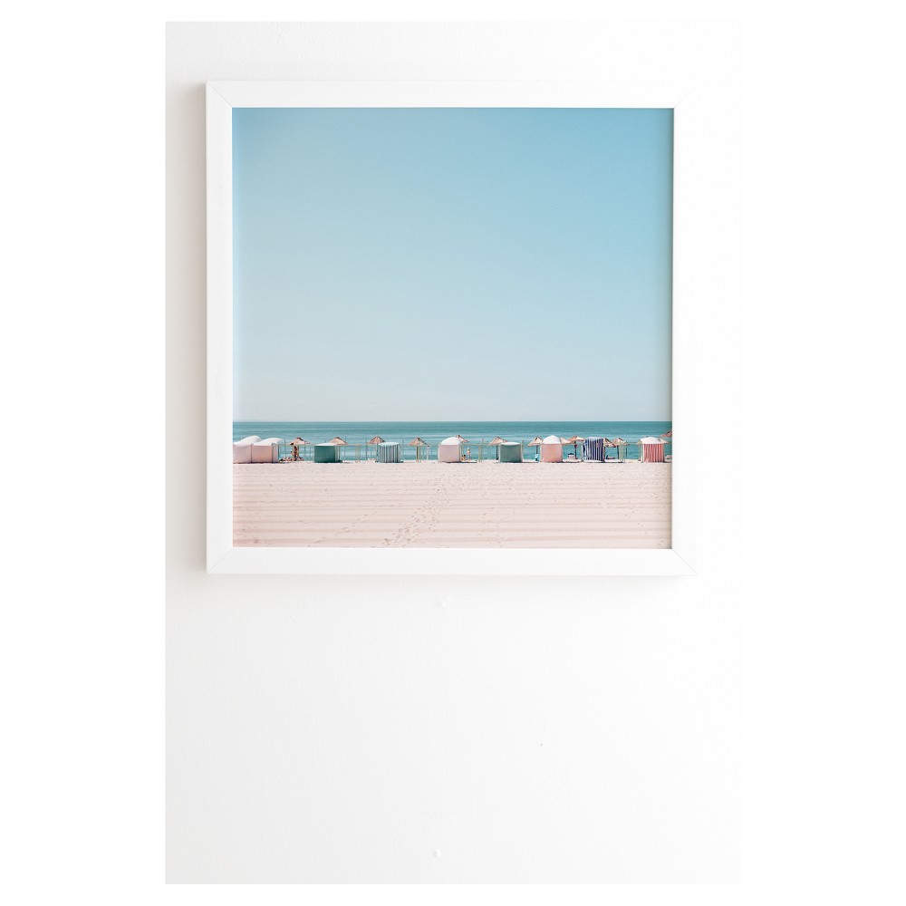 Photos - Other Decoration 20" x 20" Hello Twiggs Beach Huts Framed Wall Art Blue/White - Deny Designs
