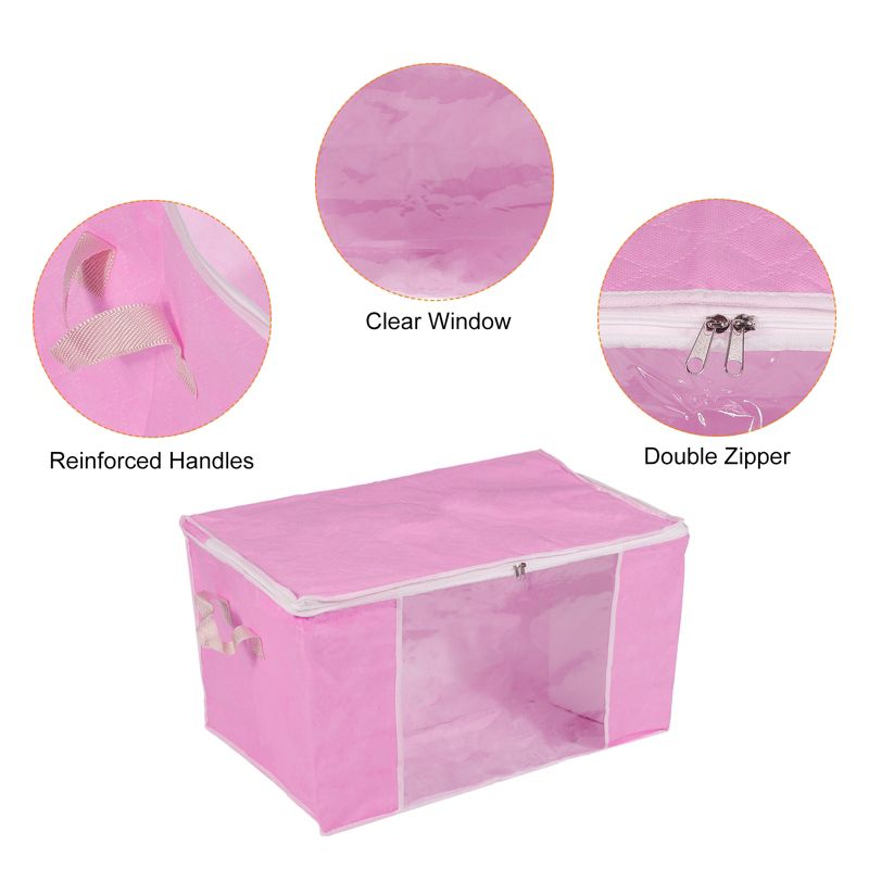 Unique Bargains Foldable Clothes Storage Bins for Clothes with Reinforced Handle Sturdy Zipper, 4 of 7