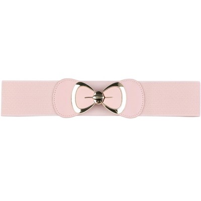 INSPIRE CHIC Women's Bow Buckle Elastic Waist Seal Belts