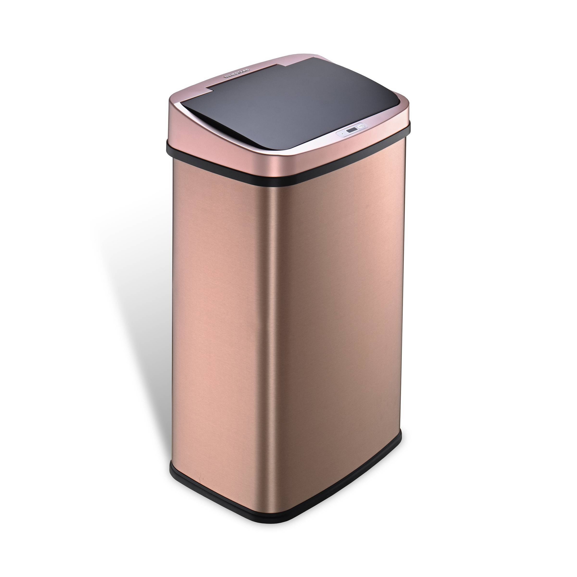 Nine Stars 13gal Motion Sensor Rectangular Shape Stainless Steel Trash Can Gold: Kitchen Trash Can, Fingerprint-Resistant