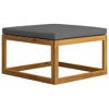 vidaXL Footrest with Dark Cushion Solid Acacia Wood - 4 of 4