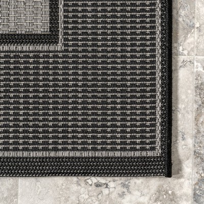 Gris Gray 3' x 5' Reversible Synthetic Indoor/Outdoor Area Rug